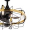 Vaxcel Kenton Black and Gold Brass Contemporary 21-in. Fandelier Ceiling Fan with Cage Light Kit & Remote F0127 - alternate 6